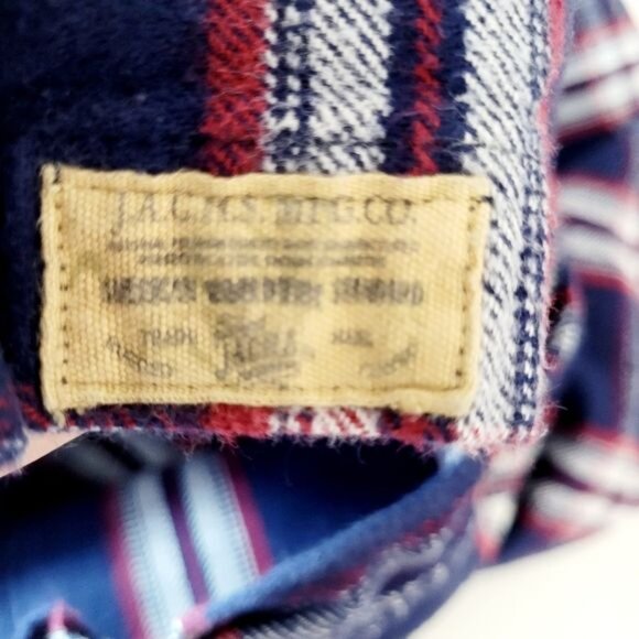 Jachs Blue Red White Heavyweight Flannel Shacket Size Large - Picture 8 of 11